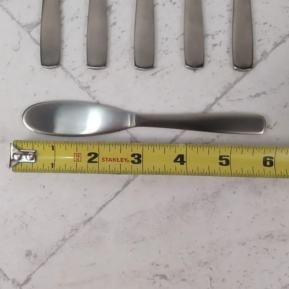 Hugo Pott 2716 Pott 16 Flat Handle Butter Spreader Stainless Rostfrei Set of 6
